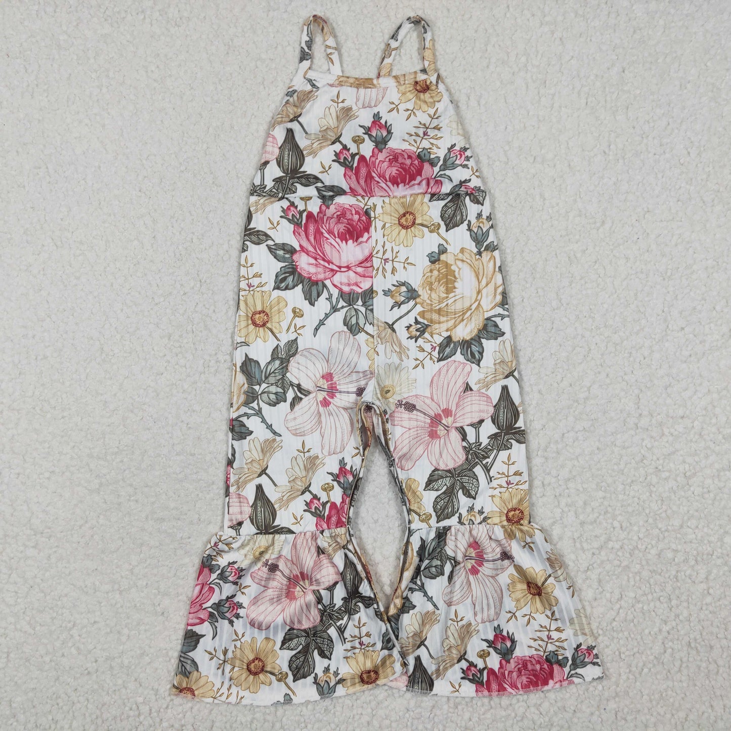 SR0248 Girls Floral Sling Waffle Milk Silk Onesie