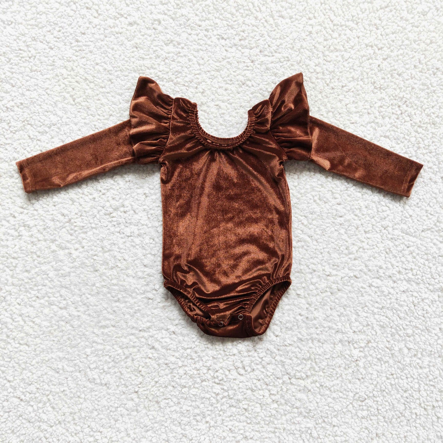 LR0207 gold velvet baby clothing brown long sleeve bodysuit milk silk baby romper