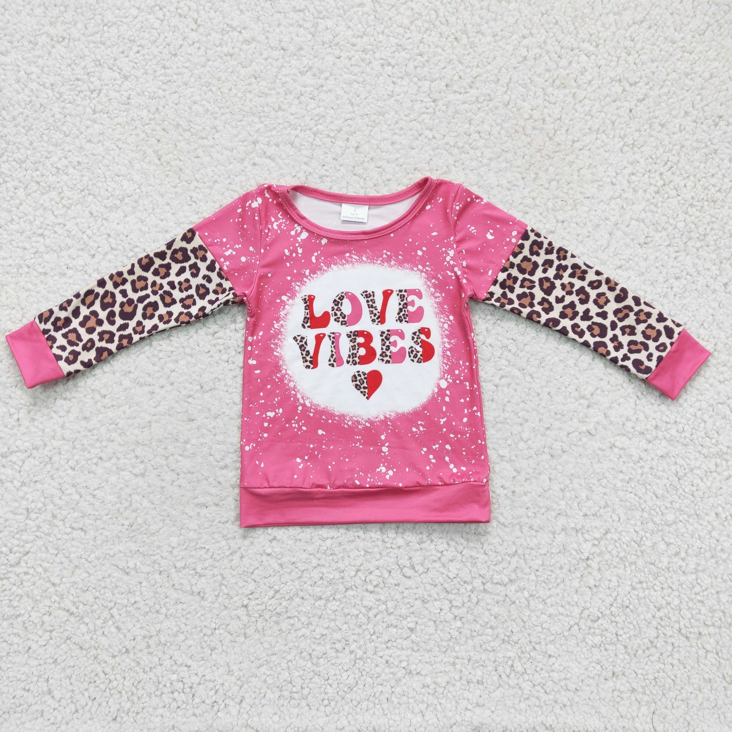GT0071 girls Valentine's Day shirt long sleeve top letter print clothing milk silk
