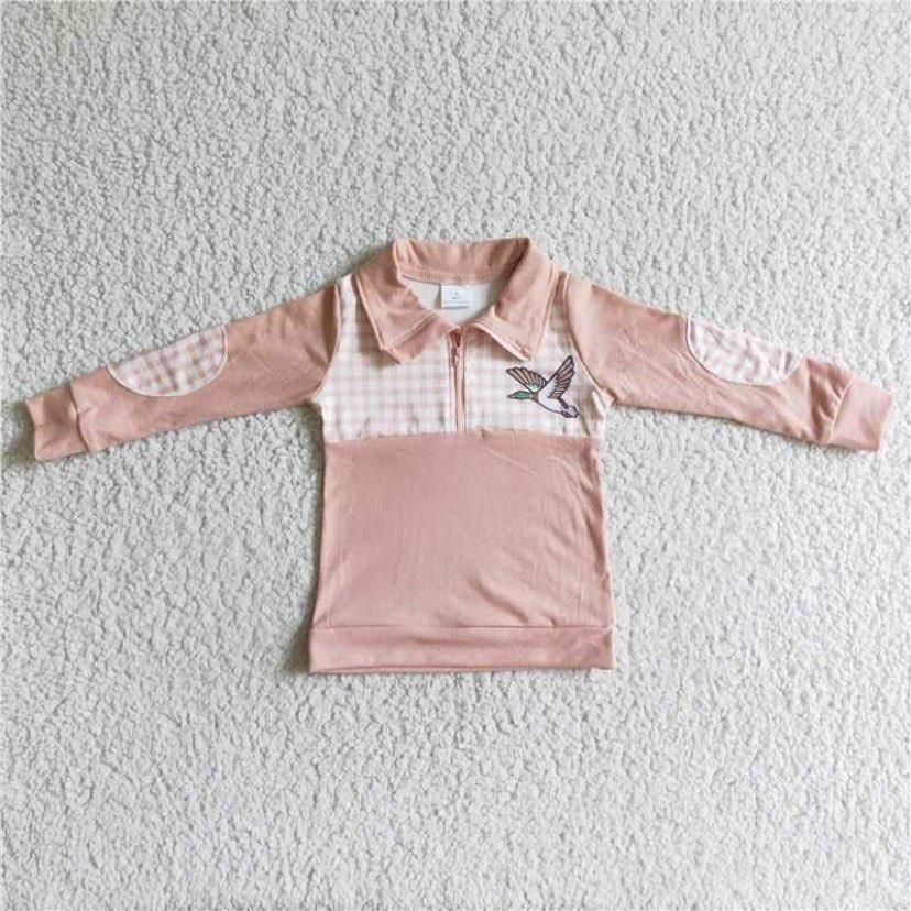 RTS NO MOQ(In Stock ) BT0034 girls long t-shirt with zipper