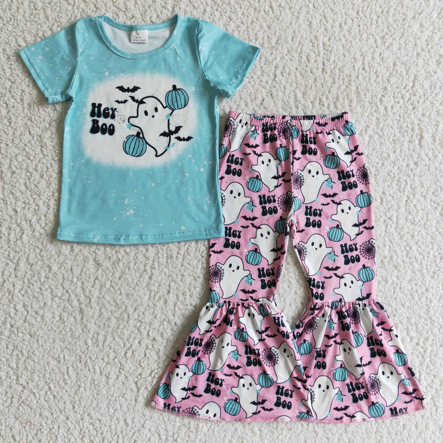 GSPO0189 Girls outfit short sleeve long pants set cartoon print
