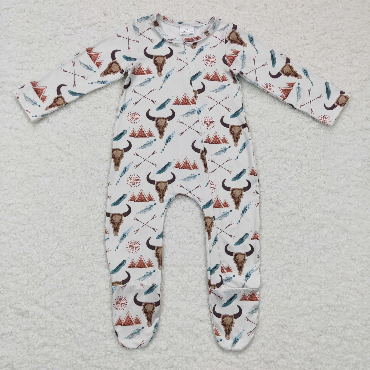 LR0223 baby romper long sleeve long pants boys romper milk silk cow print