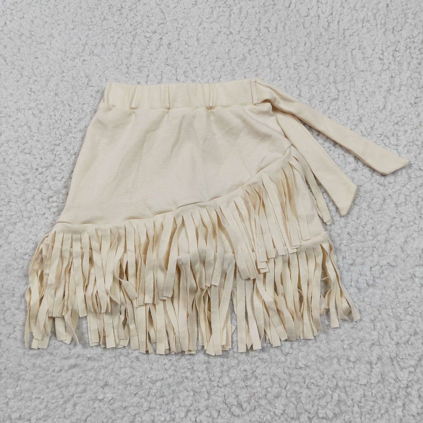 GLK0006 Girls Apricot Gold Velvet Fringe Skirt