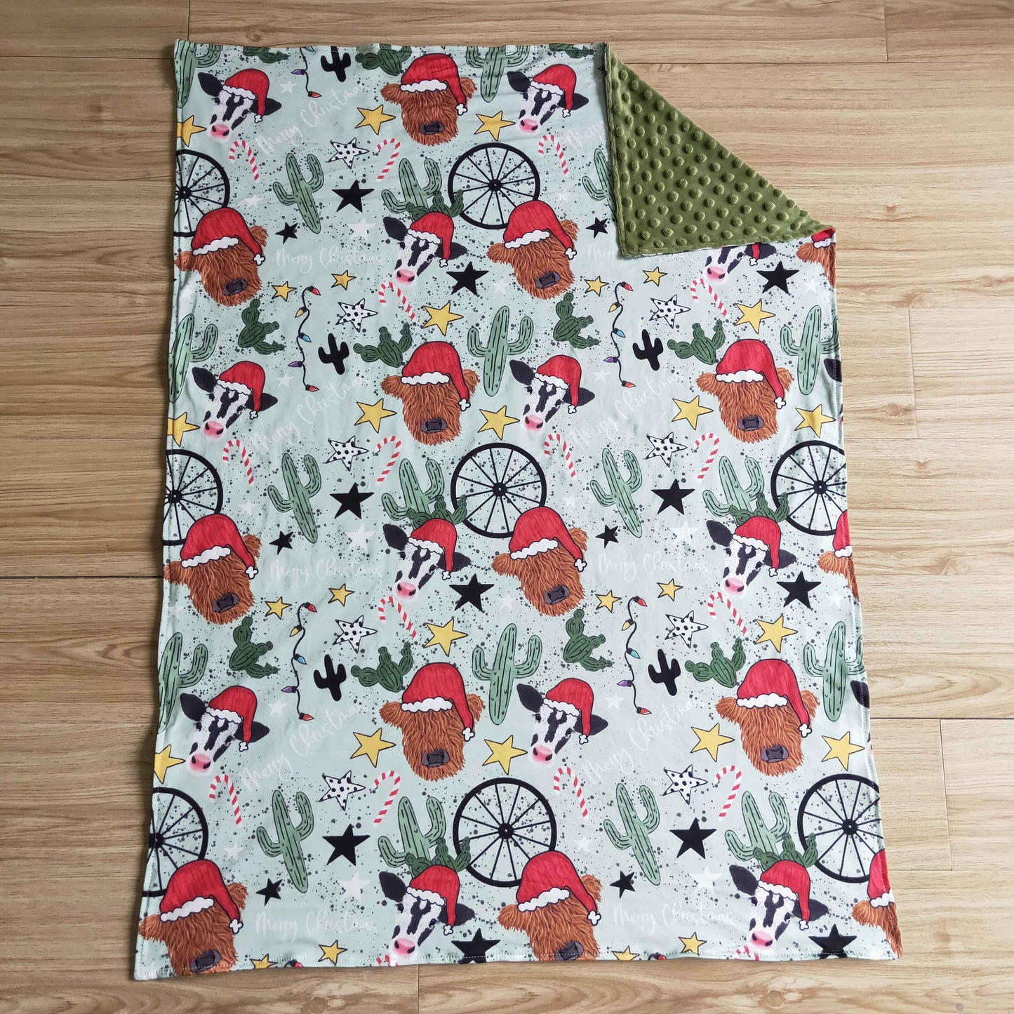 BL0030 christmas cow print blanket