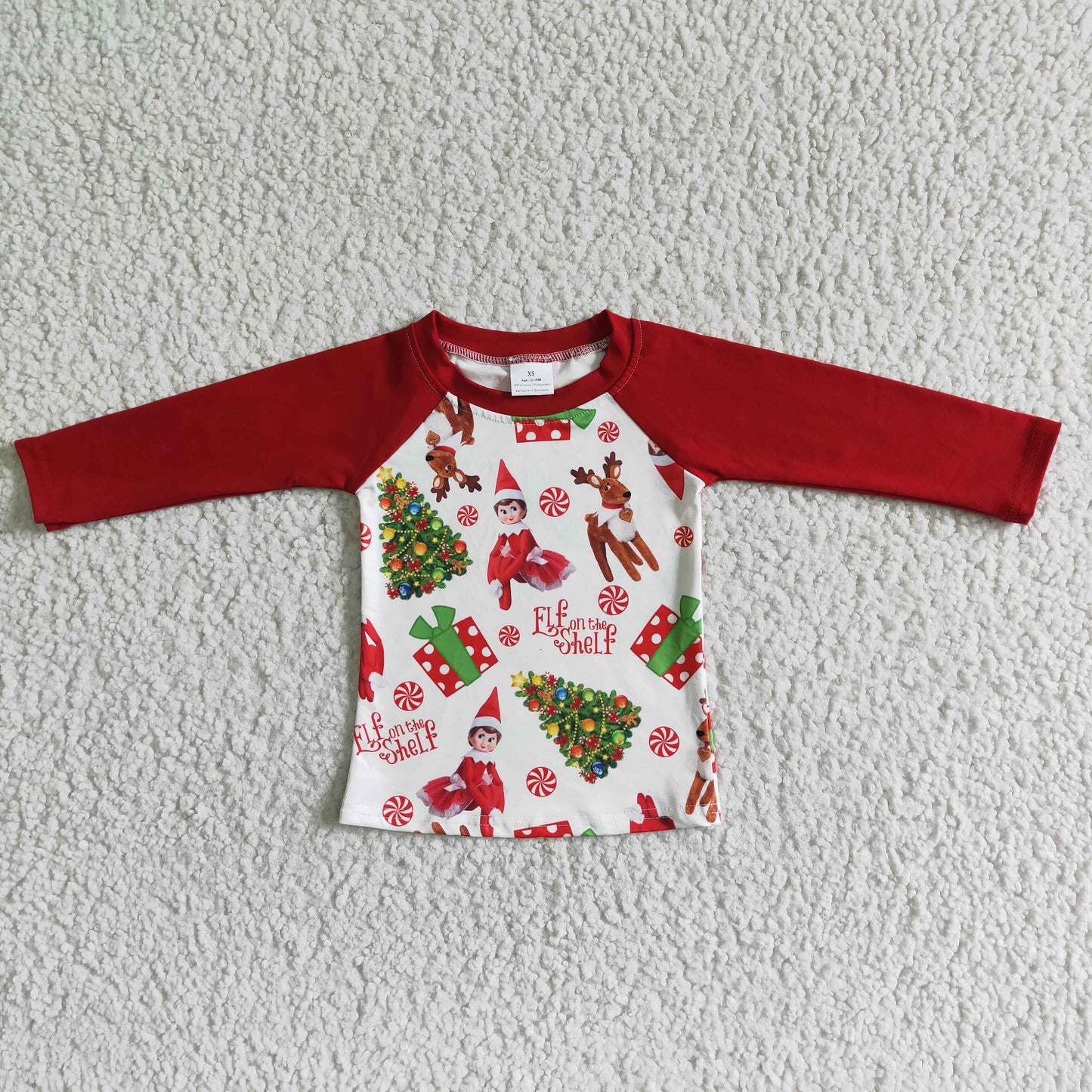 RTS NO MOQ(In Stock) 6 A12-21 christmas long t-shirt boys