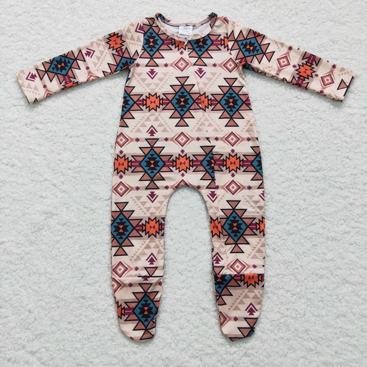 LR0255 baby romper long sleeve long pants boys romper milk silk geometric patterns