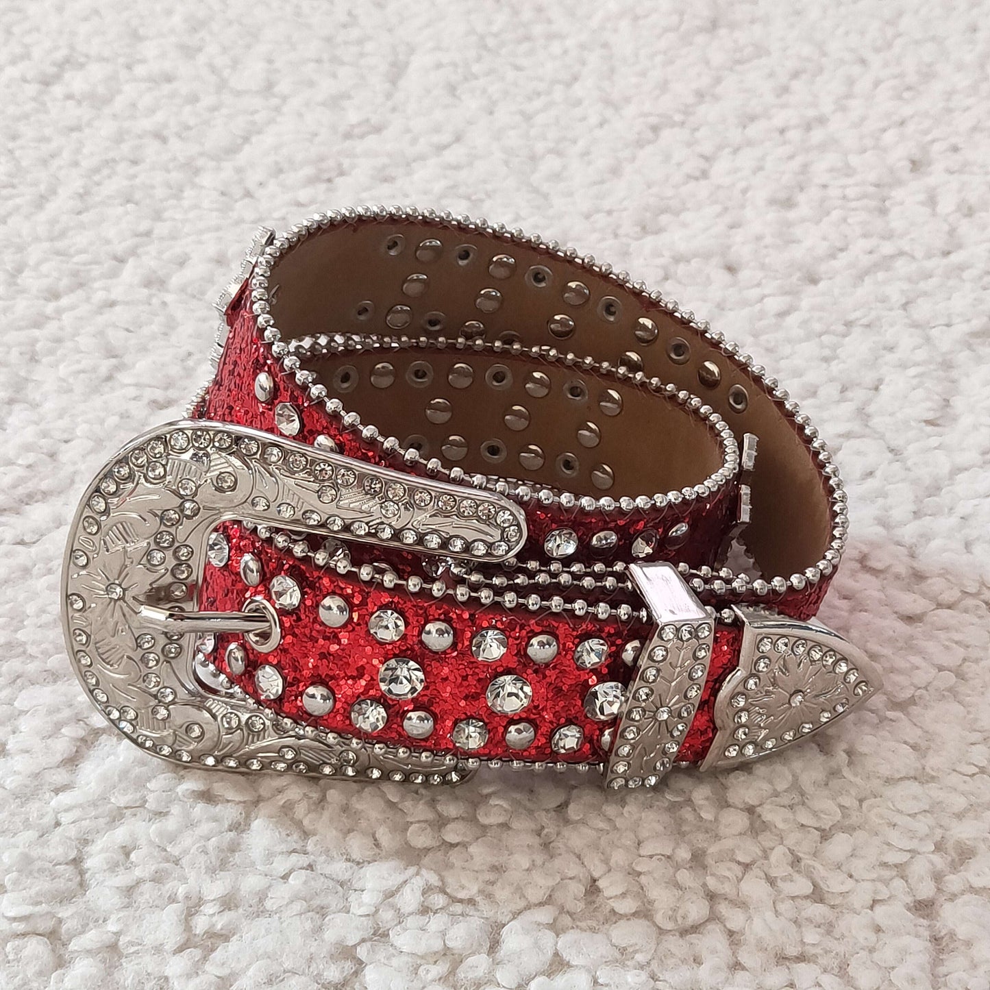 GB0007 girls blingbling red belt
