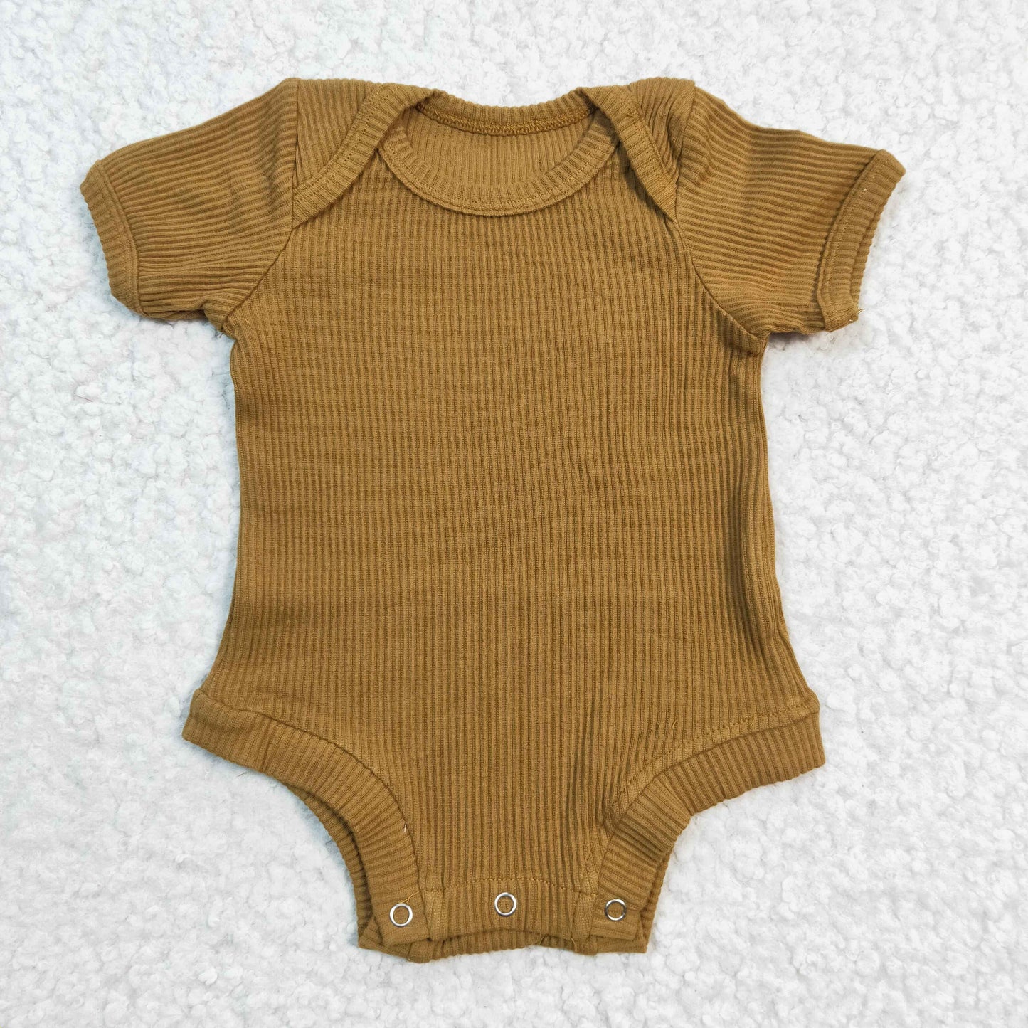 SR0207 Yellow Ribbed Short Sleeve Bodysuit