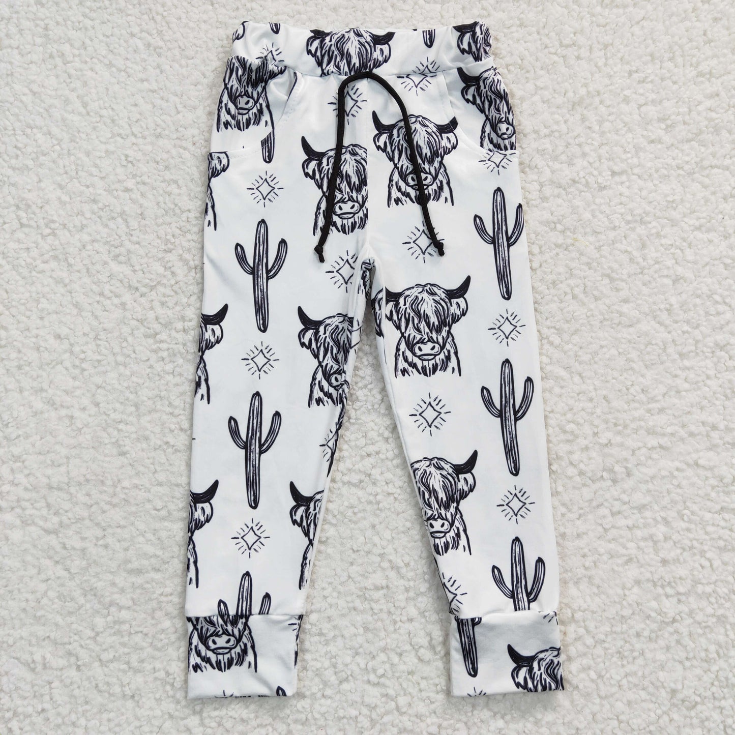 P0089 Alpine cow cactus white trousers