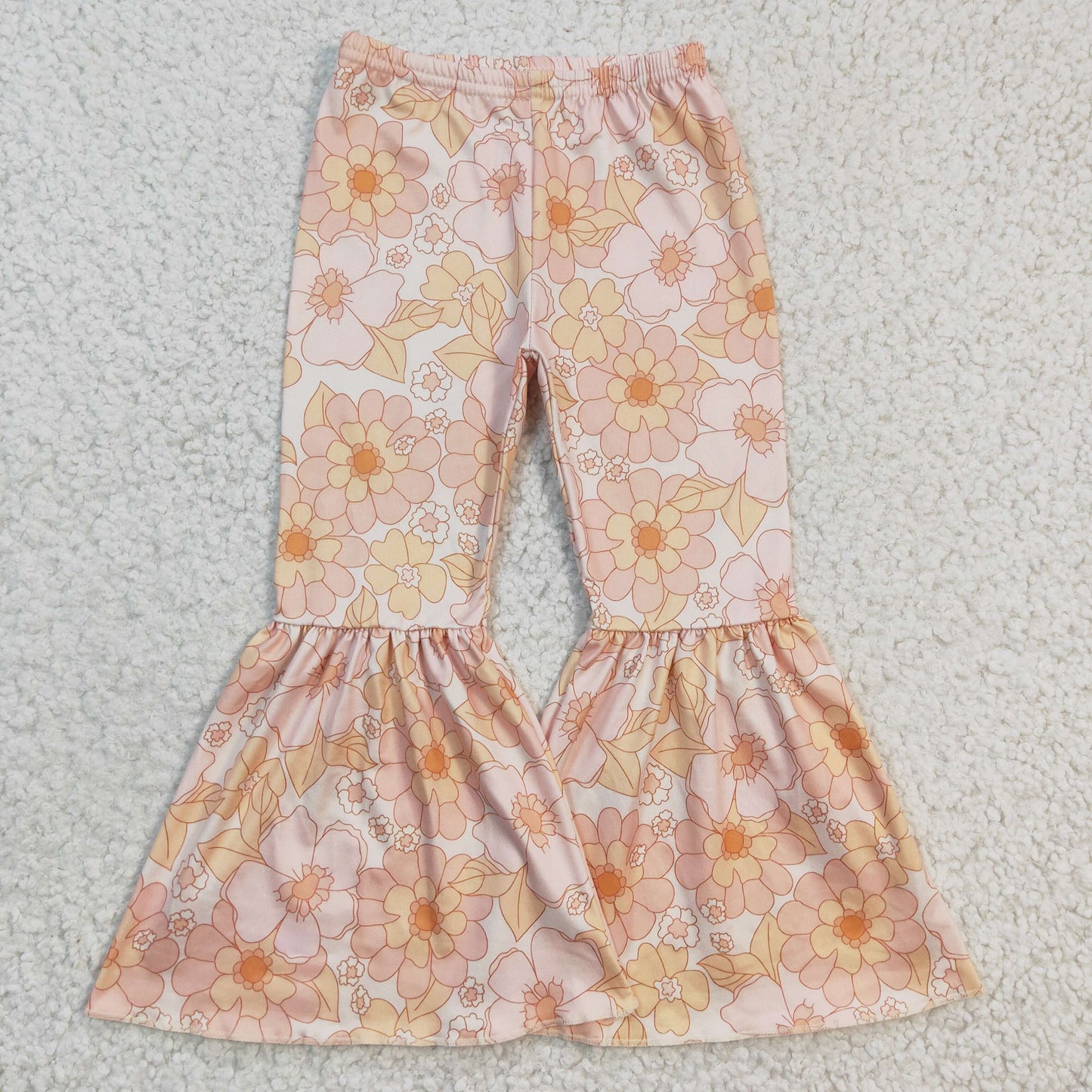 Orange Floral Milk Silk Trousers