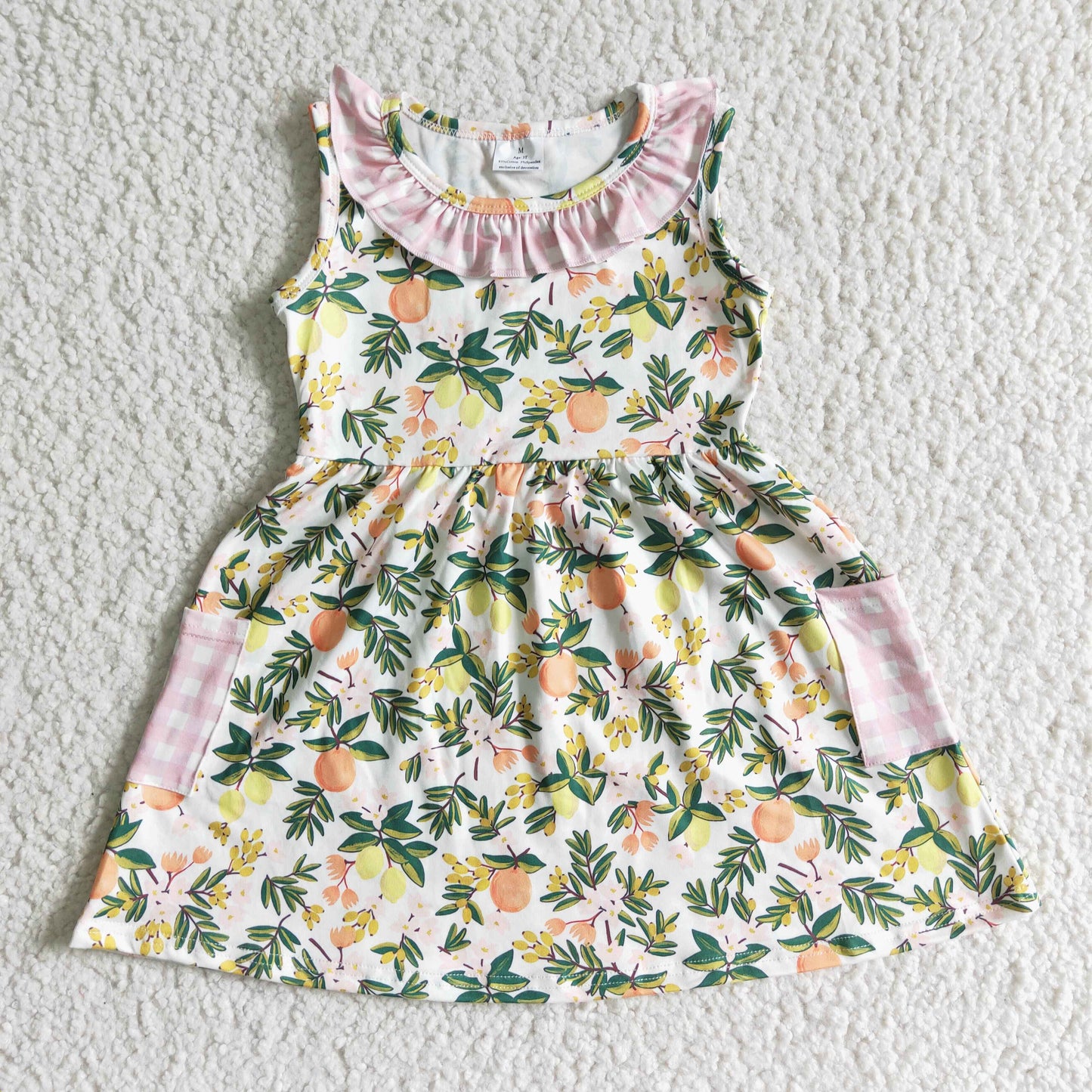 RTS NO MOQ(In Stock) GSD0062 flowers fruitsummer dress