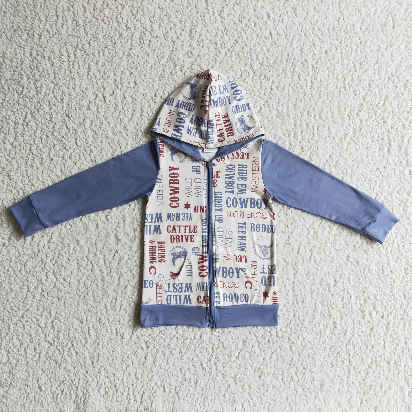 RTS NO MOQ ETA 5/7days Arrived BT0084 boys long sleeve zipper jacket letter print with a hat