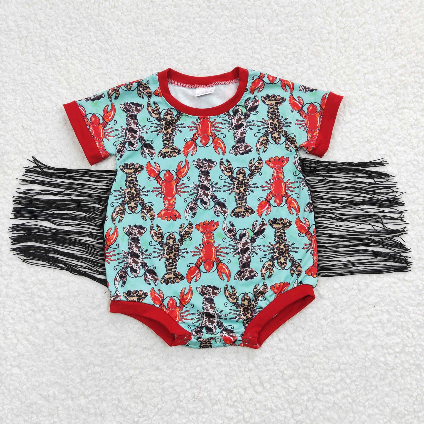 SR0136 Crayfish Tassel Short Sleeve Bodysuit