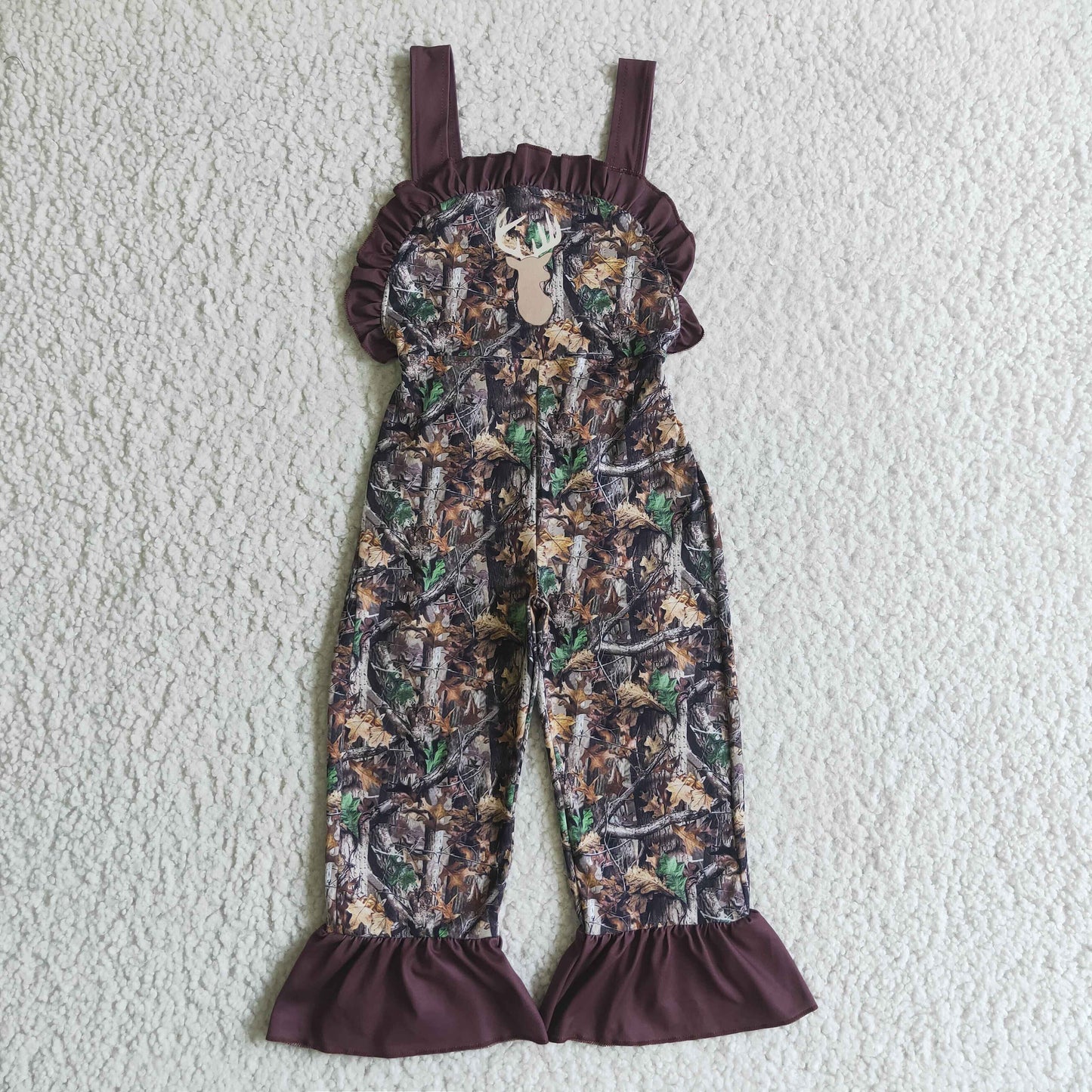 SR0098 girls clothes long sleeve top with long pants overalls deer print