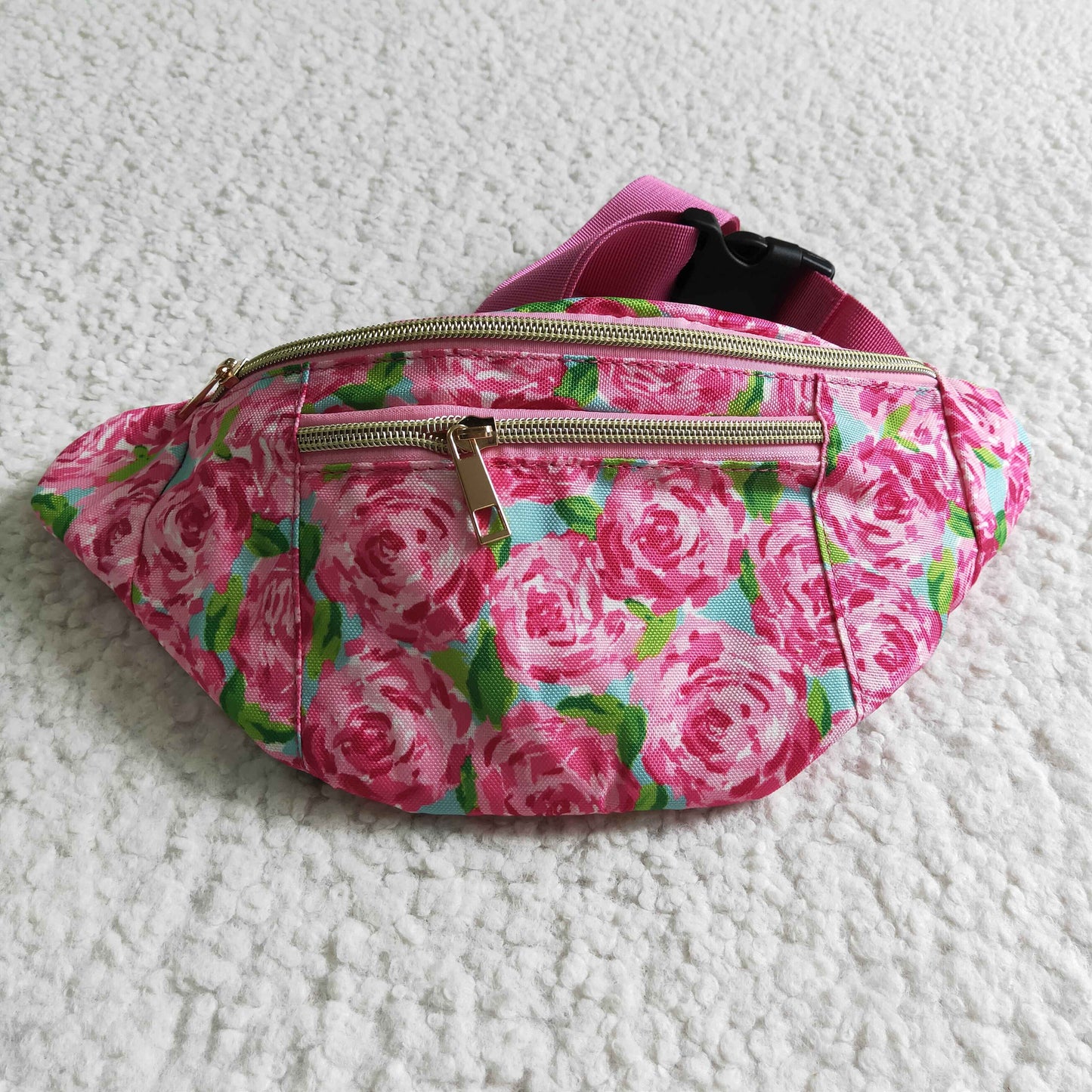 BA0023 rose flower Zip Belt Bag