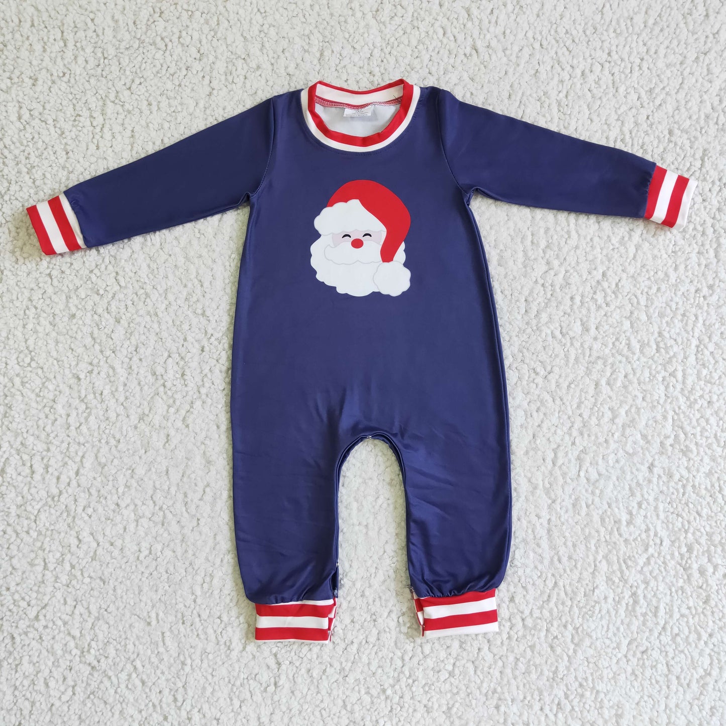 LR0174 baby Christmas romper long sleeve long pants baby girls romper milk silk santa claus print