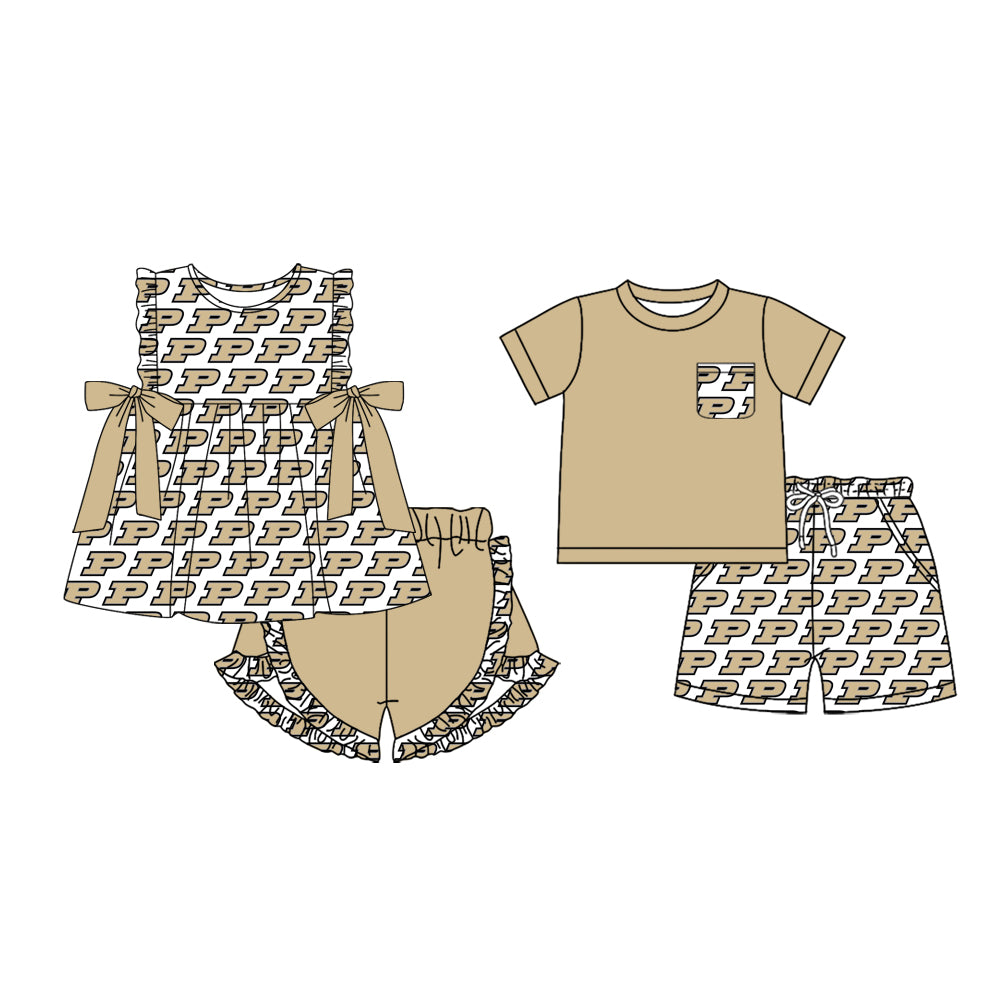 custom moq 3 eta 6-7weeks baby girl clothes team short Sleeves Shorts Set 1 and set 2