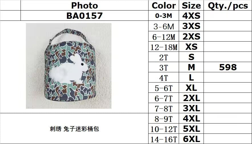 BA0157 rabbit camouflage bucket bag