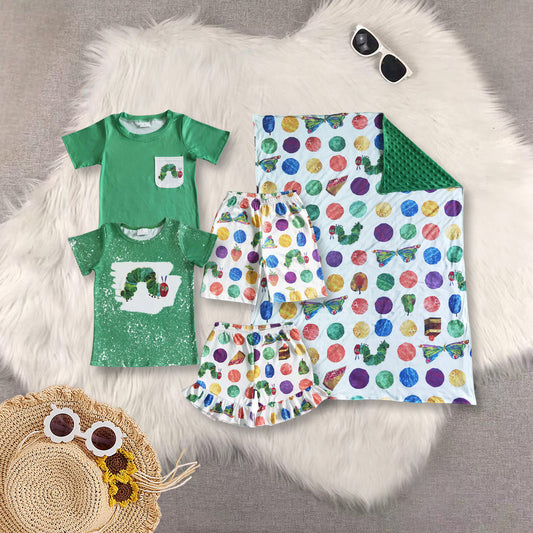 RTS NO MOQ Boys and Girls Caterpillar Bandage Summer Mixed Outfit