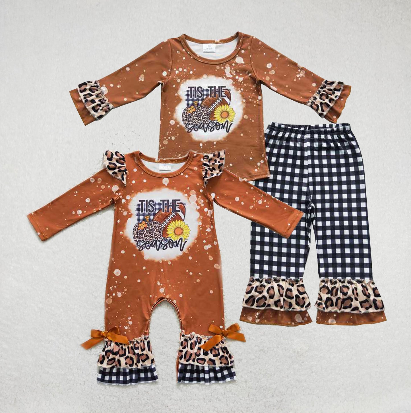 RTS Baseball Pumpkin Long Sleeve Pants Set Romper Matching