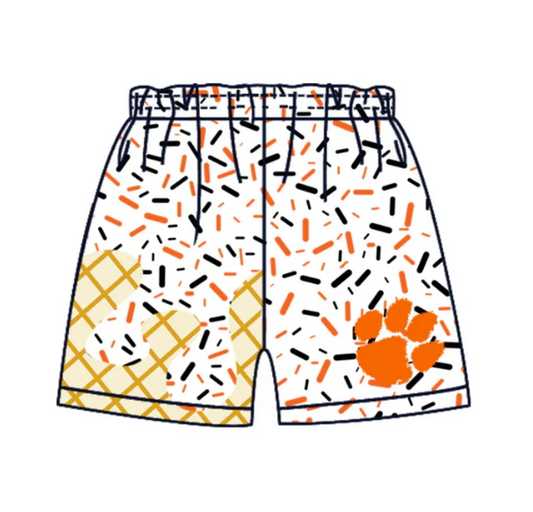 PRE ORDER Deadline August 3 close custom no moq Children's boutique clothing Summer shorts orange black shorts