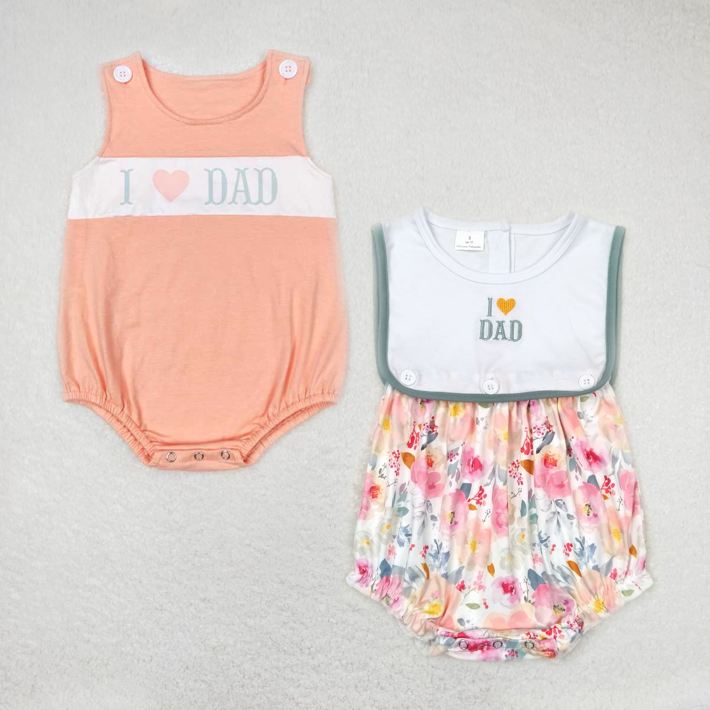 Baby Kids L LOVE DAD prints baby romper Sibling Rompers Clothes Set