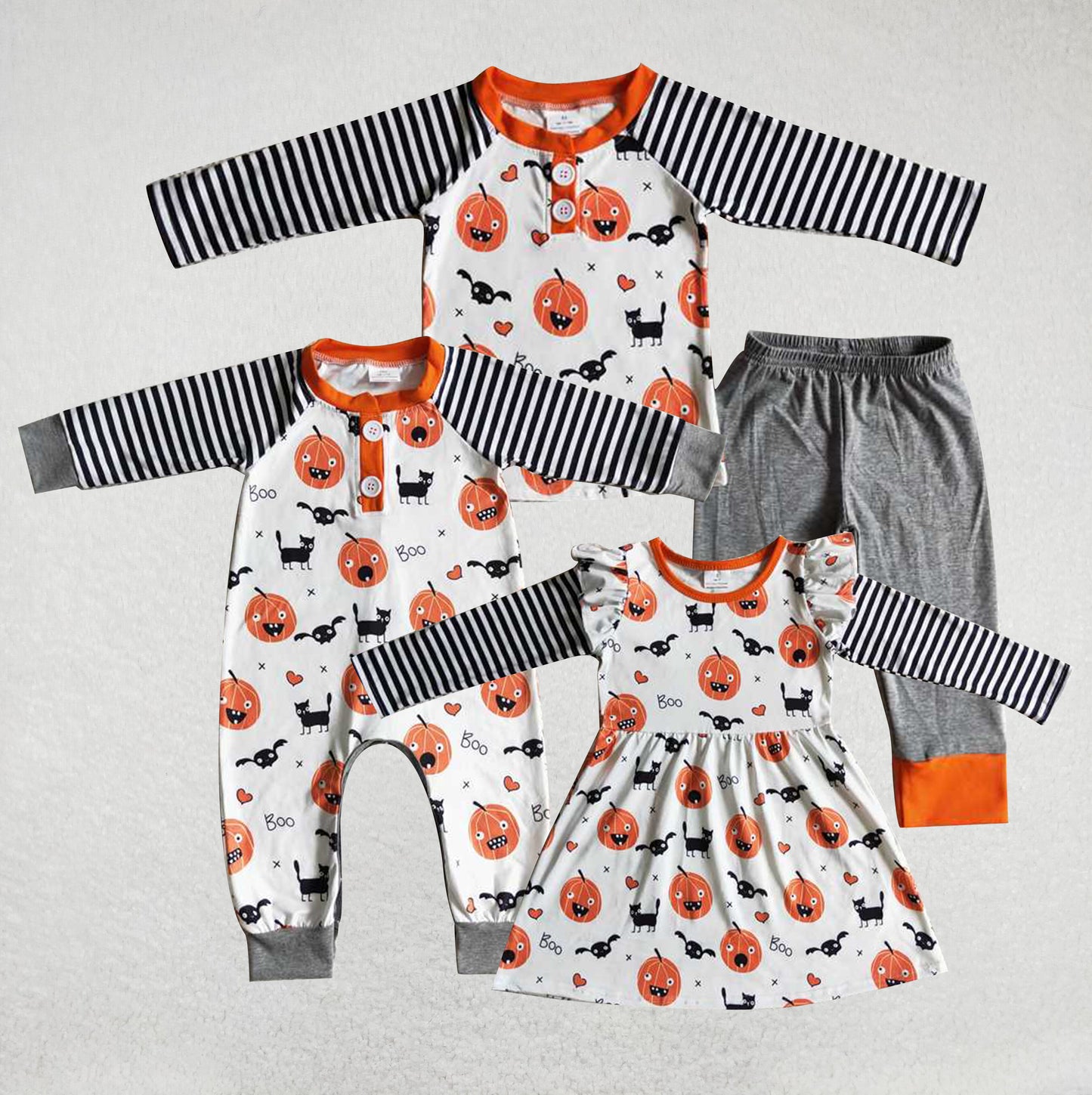 RTS Pumpkin Positioning Milk Silk Halloween Witch Long Sleeve Pants Set Pajamas Skirt