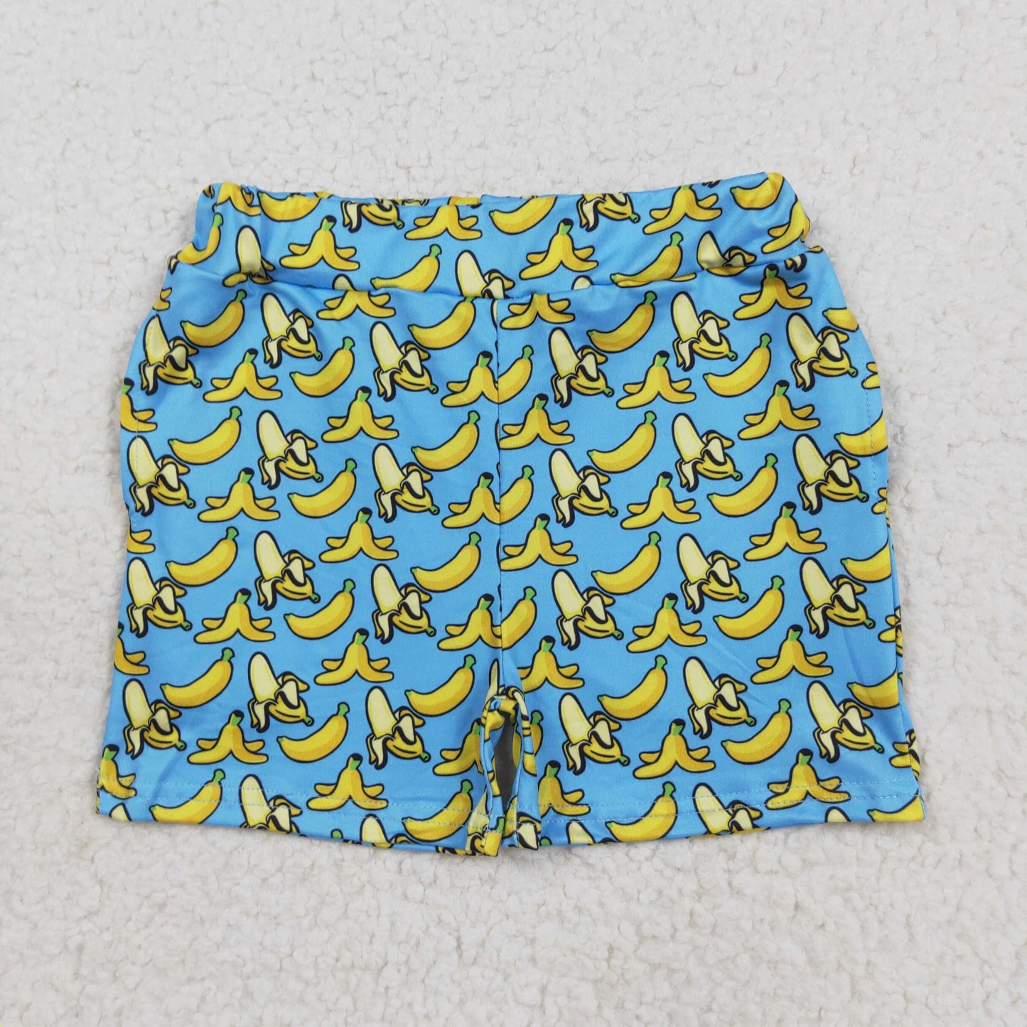 RTS NO MOQ（In Stock) SS0634 Blue banana pattern pocket shorts
