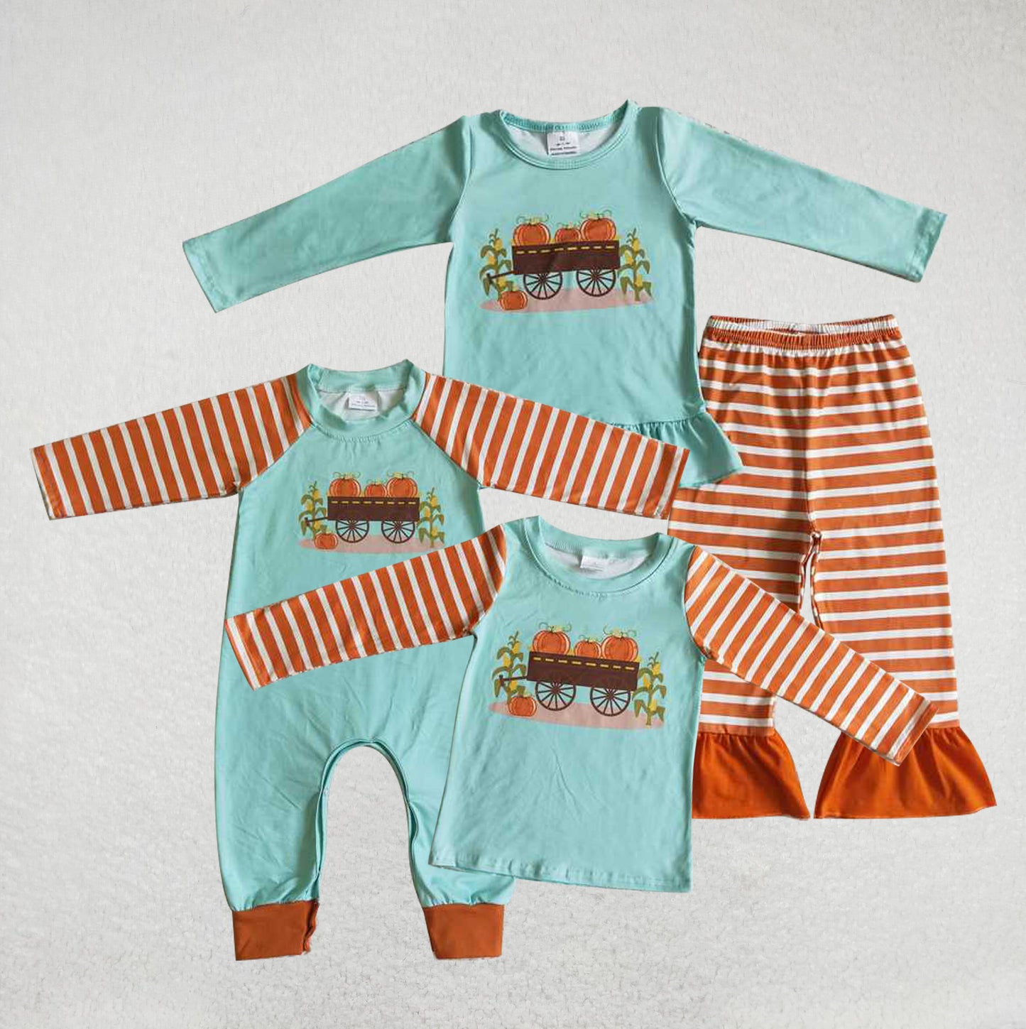 RTSTruck Pumpkin Top Set Climbing Suit Matching Family Set Positioning Milk Silk Pumpkin Halloween