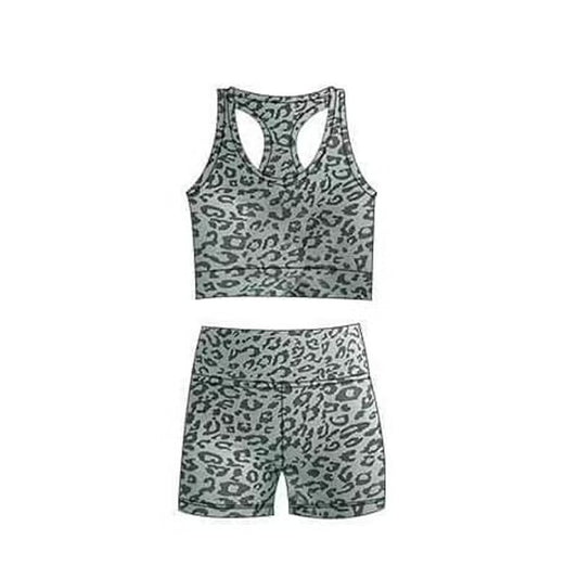 bike shorts sets girls sets leopard summer top with summer shorts sets