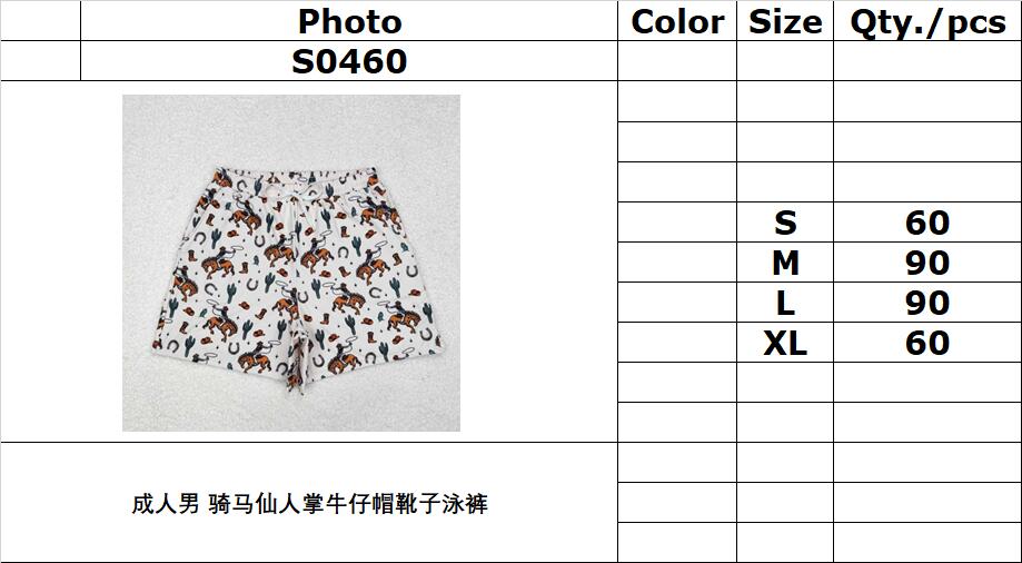 RTS NO MOQ ETA 5/7days arrived S0460 Adult male horseback riding cactus cowboy hat boots swimming trunks