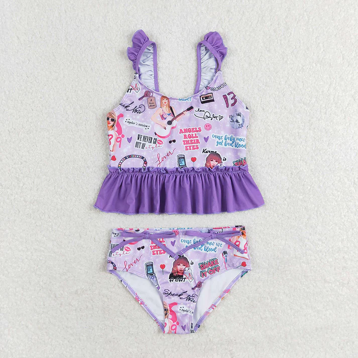 RTS NO MOQ baby girl clothes taylor swift Short Skirt Set & Swimsuit