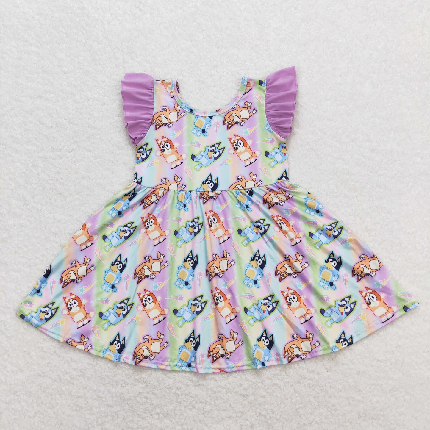 GSD0985 bluey star colorful flying sleeve dress