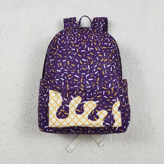 RTS NO MOQ（In Stock) BA0327 Purple Waffle Ice Cream Backpack