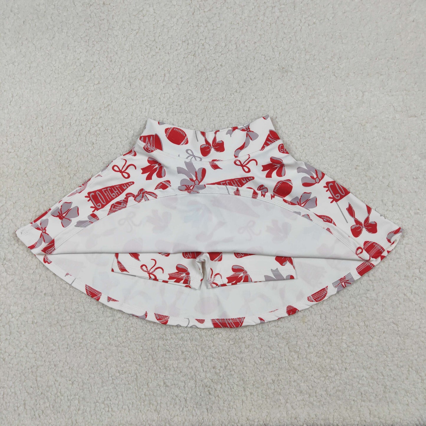 RTS NO MOQ（In Stock ) Football red Trumpet Bow Yoga Skirt