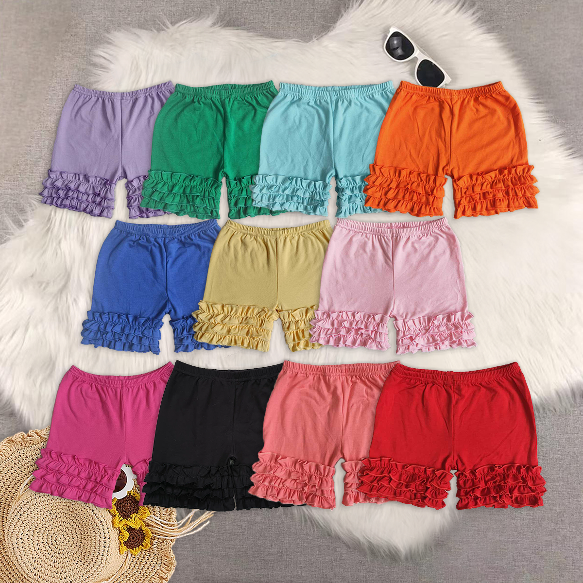 RTS NO MOQ baby girl clothes summer lace shorts
