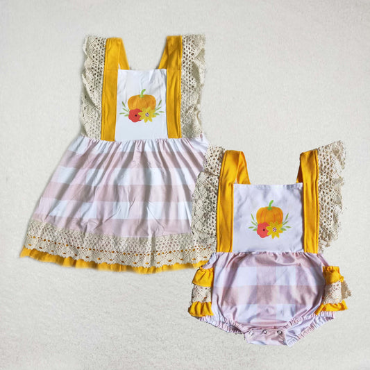 RTS Pumpkin Skirt and Romper Matching Collection