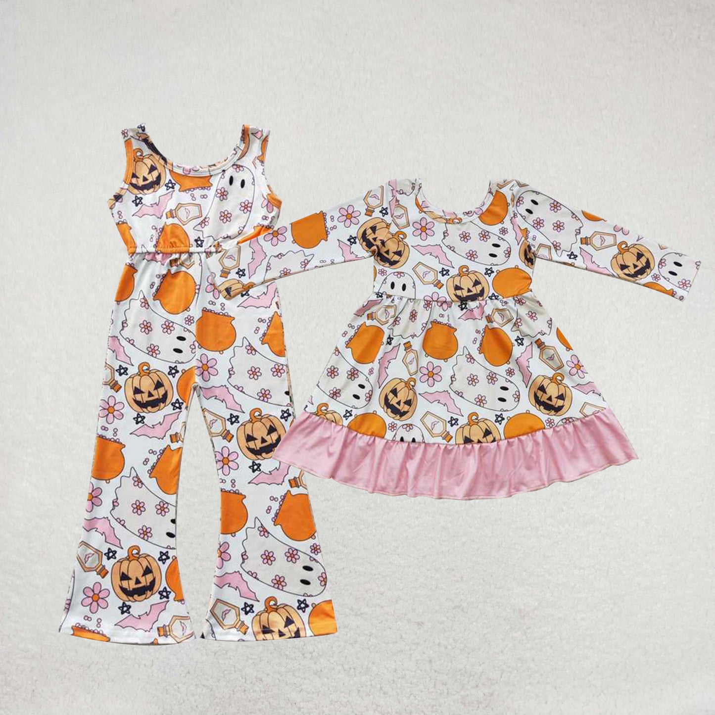 RTS Halloween Pumpkin Pumpkin skirt romper Halloween matching