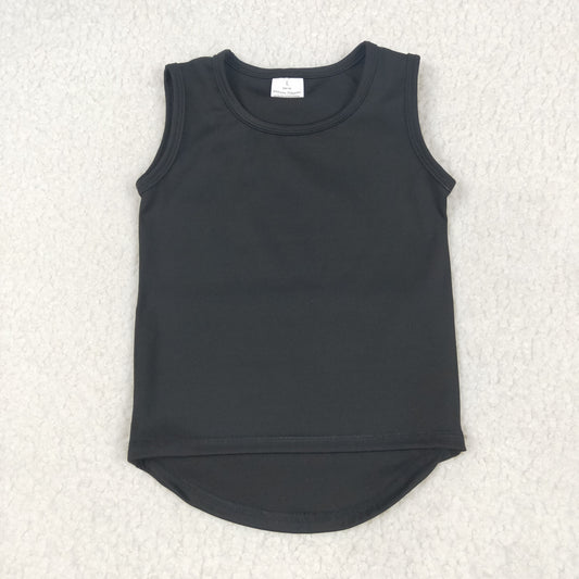 RTS NO MOQ GT0987 Pure black sleeveless yoga vest top