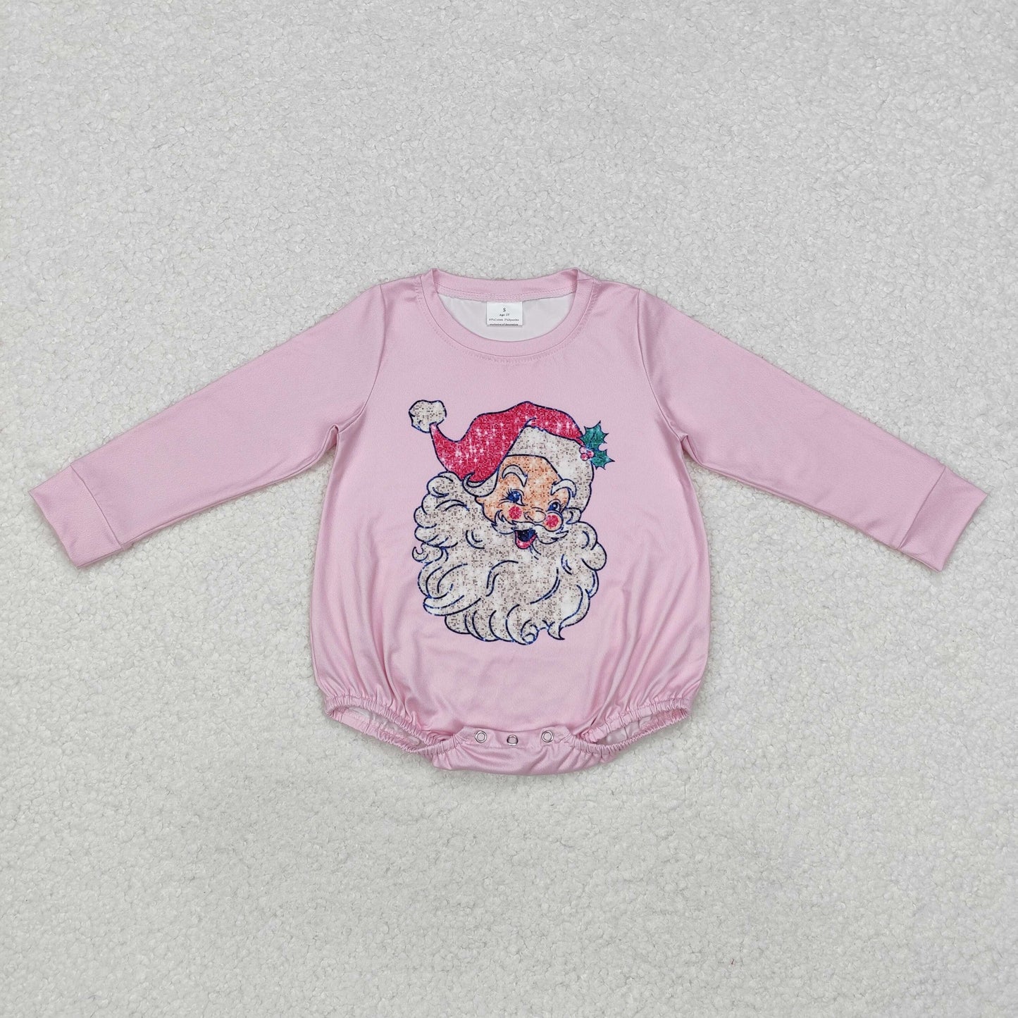 RTS NO MOQ ETA 5/7days arrived LR1819 Santa Claus pink long sleeve jumpsuit