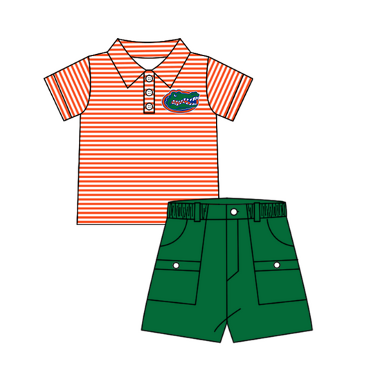 Custom summer baby girls clothes team short sleeve shorts sets dress