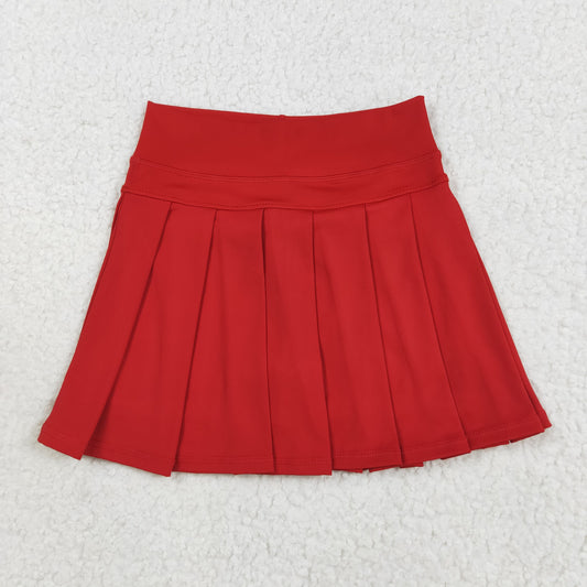 RTS NO MOQ（In Stock ) GLK0125 Solid Red Yoga Skirt