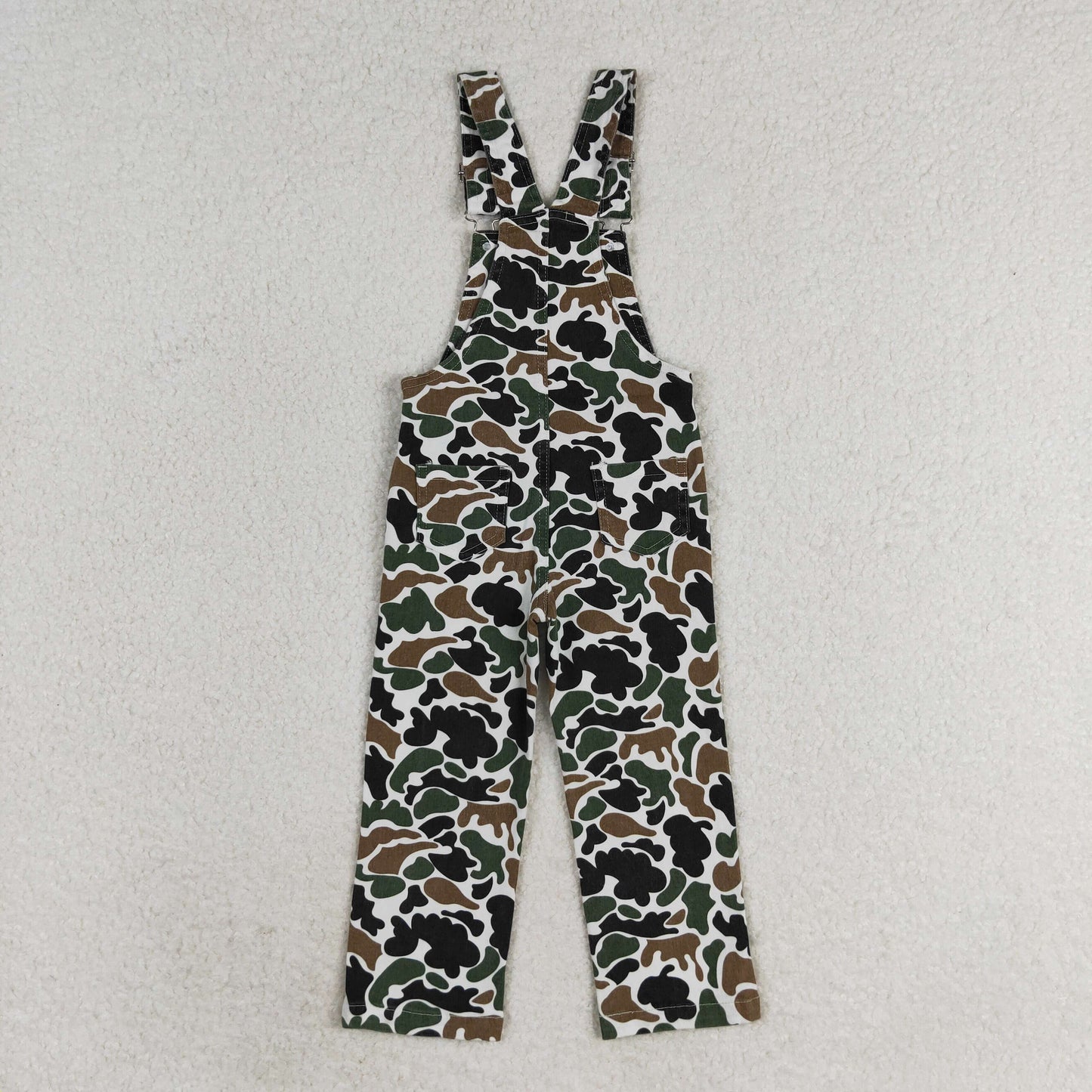 rts no moq P0535 Brown green camouflage overalls denim trousers