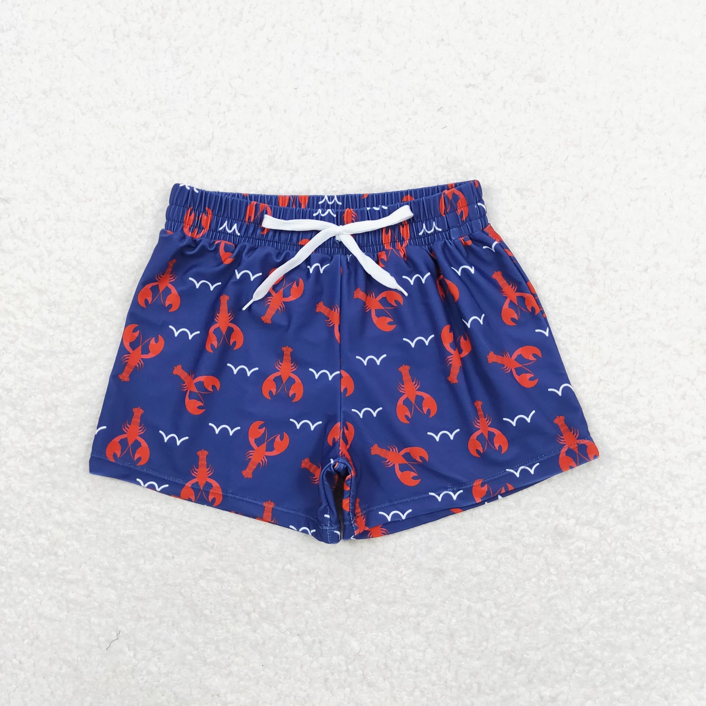 rts no moq S0270 Red crayfish navy blue swimming trunks