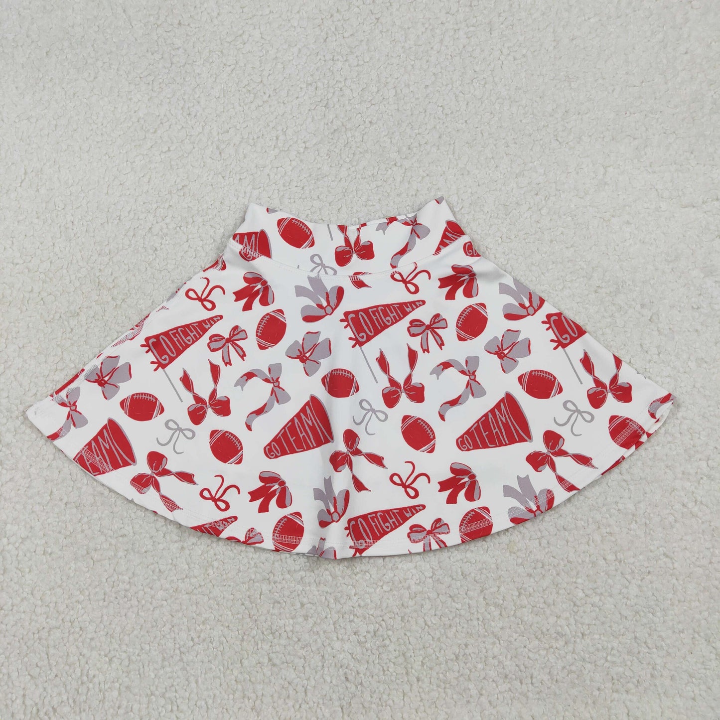 RTS NO MOQ（In Stock ) Football red Trumpet Bow Yoga Skirt