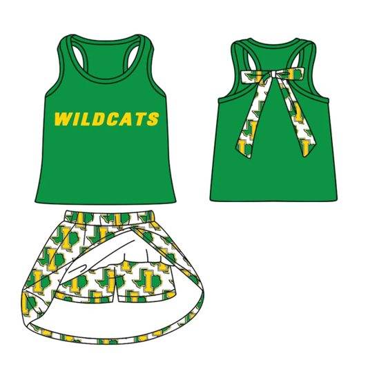 PRE ORDER Deadline July 26 custom no moq Children's boutique clothing soprts teams wildcats green sets
