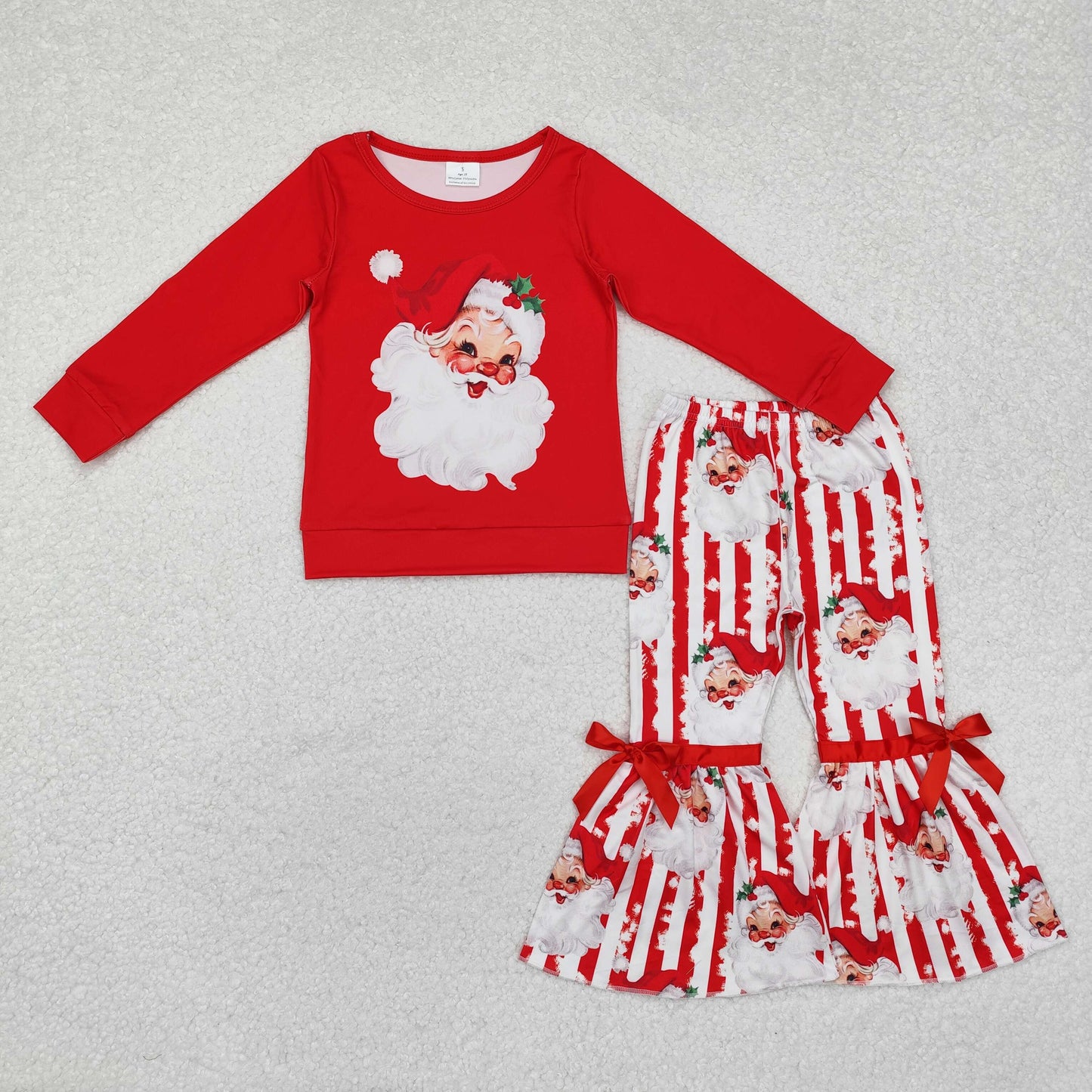 RTS NO MOQ ETA 5/7days Arrived GLP1946 Santa Claus striped red long-sleeved trousers suit