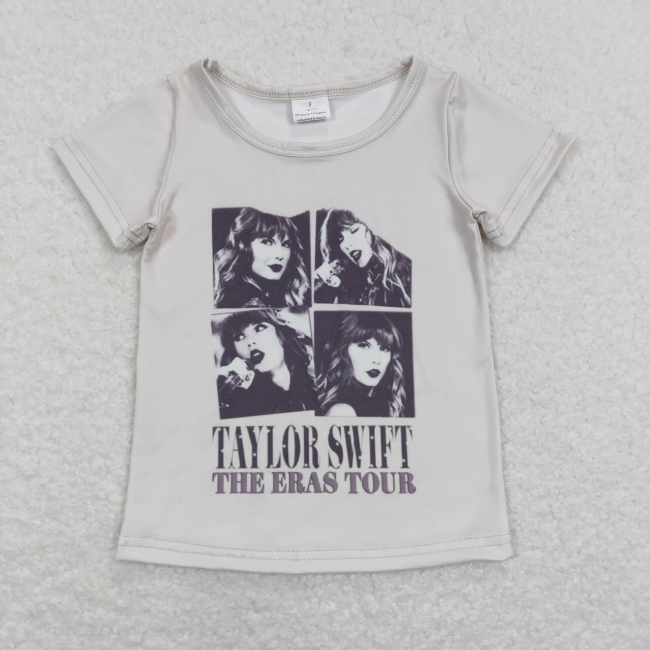 GT0435 taylor swift beige short sleeve top