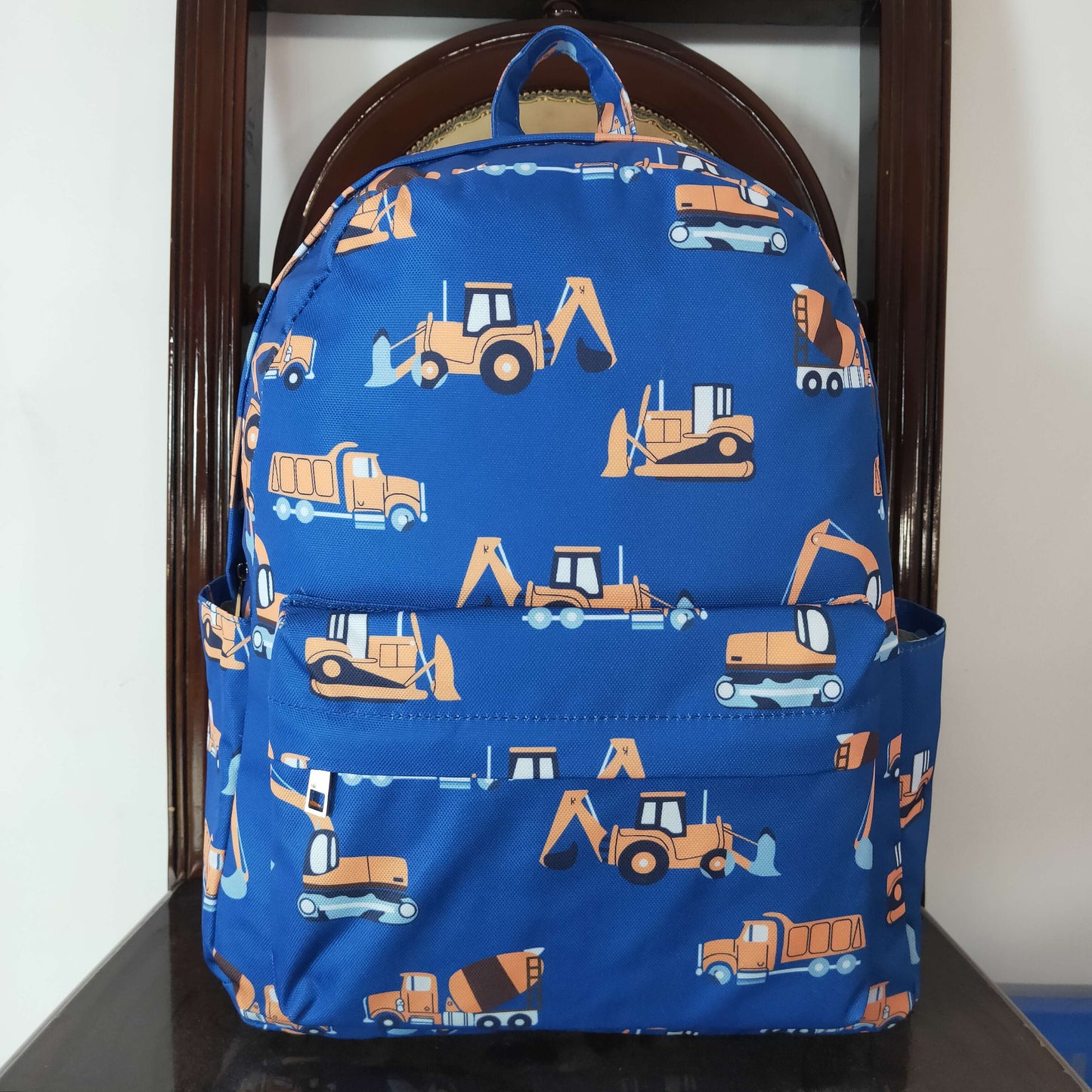 rts no moq BA0169 Engineering truck truck excavator navy blue backpack