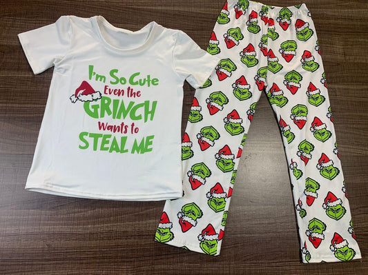 D4-1 grinch short-sleeved top+A3-14 grinch trousers